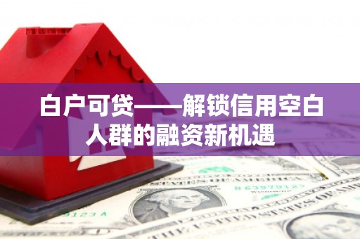 繁峙白户可贷——解锁信用空白人群的融资新机遇